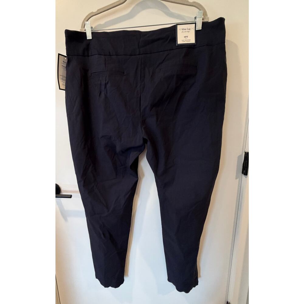 Charter Club Slim Leg Cambridge Pants Womens 20W Plus Size NWT Navy - Picture 7 of 7